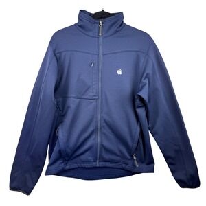 Tri Mountain Jacket Men's Small Navy Blue Men's APPLE Logo Full Zip Softshell